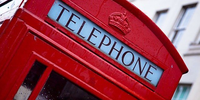telephone, london, red