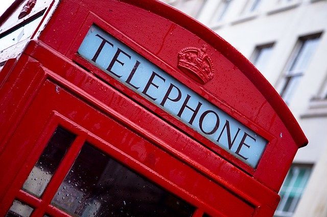 telephone, london, red